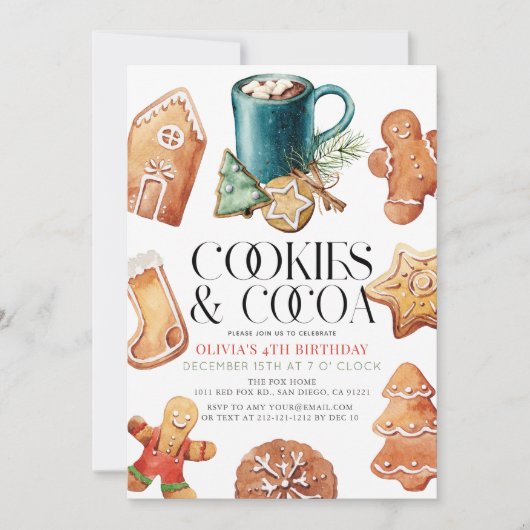 Cookies & Cacao Kerstvakantie Kind jarig Kaart (Voorkant)