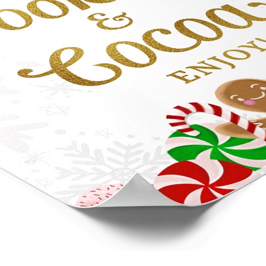 Cookies & Cacao Sweet Christmas Party Sign Poster (Hoek)