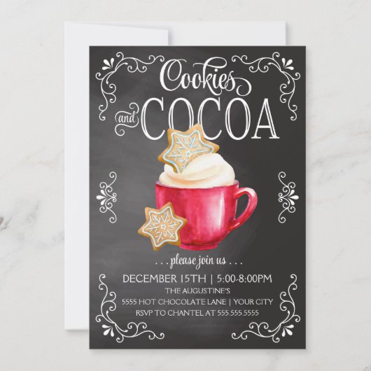Cookies & Cacao - Uitnodiging voor warme chocolade (Voorkant)