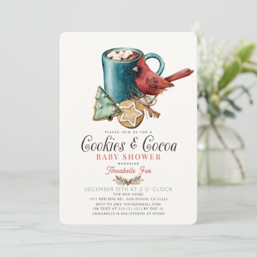 Cookies & Cacao Vogelvakantie Boy Baby shower Kaart (Staand voorkant)