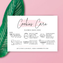 Cookies Care Instructions Blush Pink Waterverf Visitekaartje