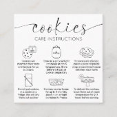 Cookies Care Kaart Elegant Script Minimal Dank u Vierkante Visitekaartje (Voorkant)
