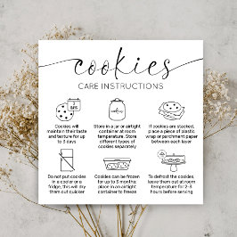 Cookies Care Kaart Elegant Script Minimal Dank u Vierkante Visitekaartje