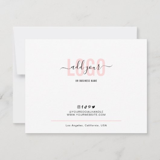 Cookies Care Kaart Roze Esthetisch Modern Script (Achterkant)