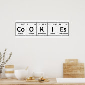 CoOKIEs Chemistry Periodic Table Words Element Sys Poster (Keuken)