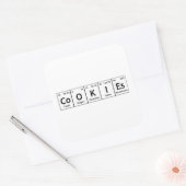 CoOKIEs Chemistry Periodic Table Words Elements Vierkante Sticker (Envelop)