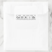 CoOKIEs Chemistry Periodic Table Words Elements Vierkante Sticker (Tas)