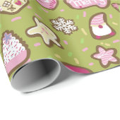 Cookies Christmas Green Cadeaupapier (Rol Hoek)