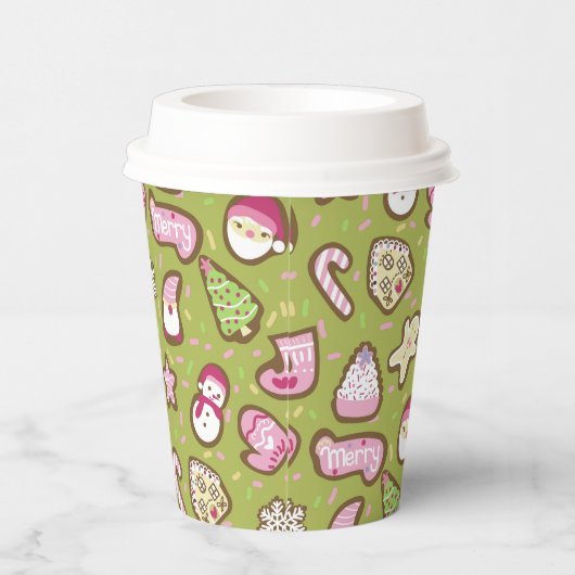 Cookies Christmas Green Papieren Bekers (Rechts)