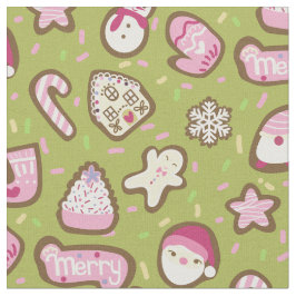 Cookies Christmas Green Stof