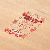 Cookies & Coca Bar Kerstfeest Acryl Uitnodigingen (Laagn)