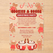 Cookies & Coca Bar Kerstfeest Acryl Uitnodigingen (Voorkant)