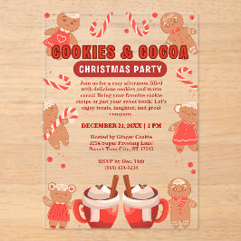 Cookies & Coca Bar Kerstfeest Acryl Uitnodigingen