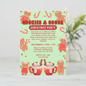 Cookies & Coca Christmas Green Party Kaart (Staand voorkant)