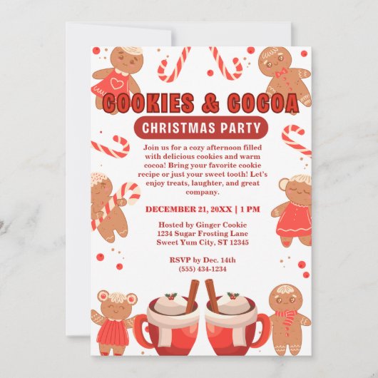 Cookies & Coca Christmas White Party Kaart (Voorkant)