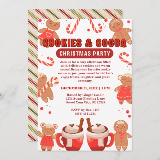 Cookies & Coca Christmas White Party Kaart (Voorkant / Achterkant)
