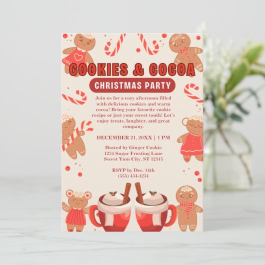 Cookies & Coca kerstfeest Kaart (Staand voorkant)