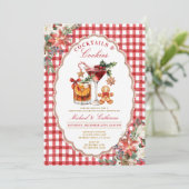 Cookies & Cocktails Cozy Rustic Red Gingham Kaart (Staand voorkant)