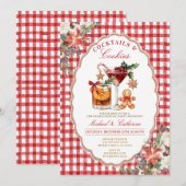 Cookies & Cocktails Cozy Rustic Red Gingham Kaart (Voorkant / Achterkant)