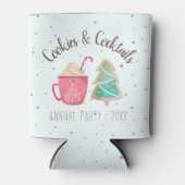Cookies & Cocktails Grappige Kerst Party Favor Blikjeskoeler (Voorkant)
