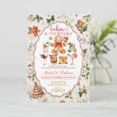 Cookies & Cocktails Winter Christmas Holiday Party Kaart (Staand voorkant)