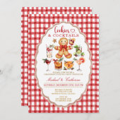 Cookies & Cocktails Winter Christmas Red Gingham Kaart (Voorkant / Achterkant)