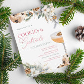 Cookies Cocktails Witte Bloemen Adult Holiday Part Kaart