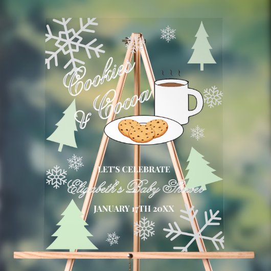 Cookies & Cocoa Baby Shower Acryl Bord (Neutraal)