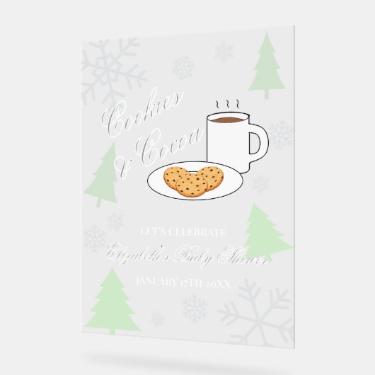 Cookies & Cocoa Baby Shower Acryl Bord (Hoek)