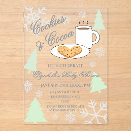 Cookies & Cocoa Baby Shower Acryl Uitnodigingen