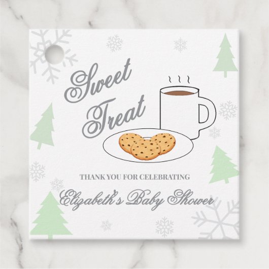 Cookies & Cocoa Baby Shower Bedankjes Labels (Voorkant)