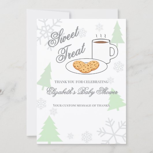 Cookies & Cocoa Baby Shower Bedankkaart (Voorkant)