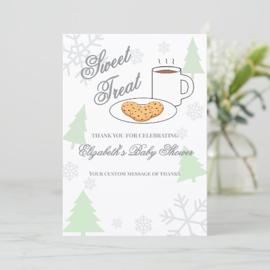 Cookies & Cocoa Baby Shower Bedankkaart (Staand voorkant)