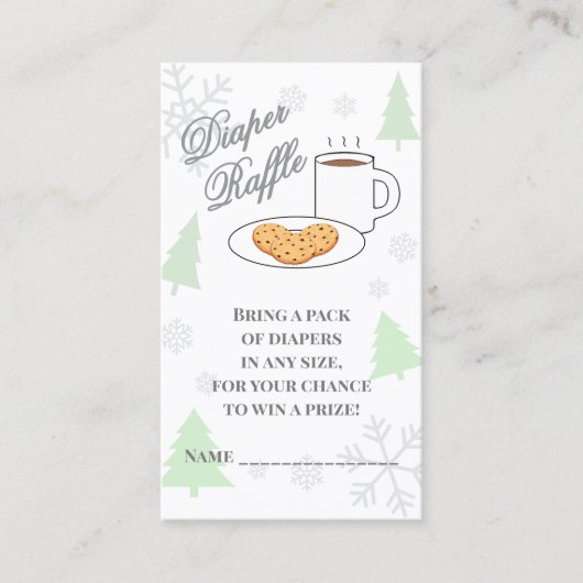 Cookies & Cocoa Baby Shower Diaper Raffle Informatiekaartje (Voorkant)