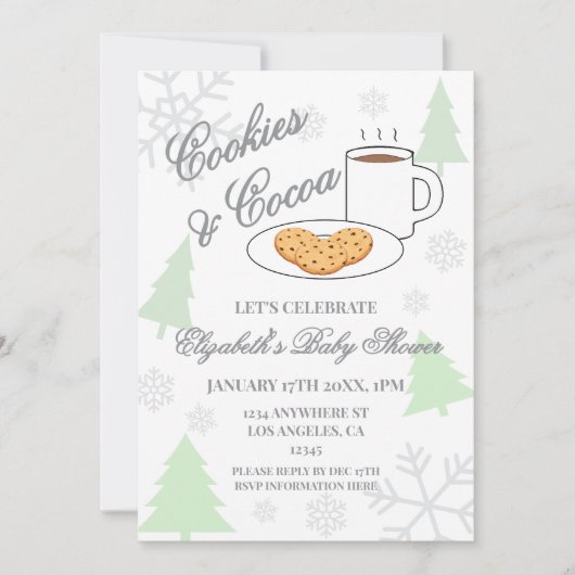Cookies & Cocoa Baby Shower Kaart (Voorkant)