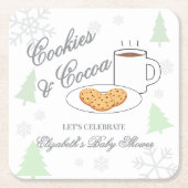 Cookies & Cocoa Baby Shower Kartonnen Onderzetters (Voorkant)