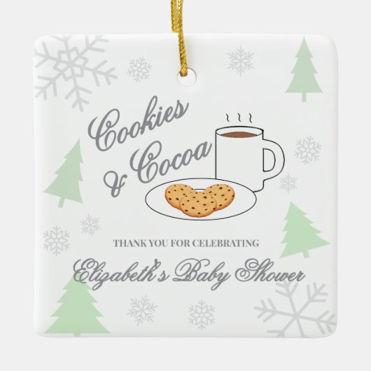 Cookies & Cocoa Baby Shower Keramisch Ornament (Voorkant)
