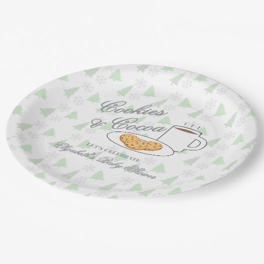 Cookies & Cocoa Baby Shower Papieren Bordje (Gekanteld)