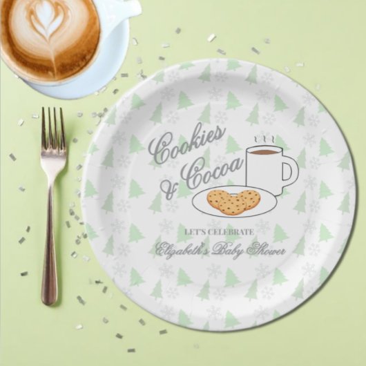 Cookies & Cocoa Baby Shower Papieren Bordje