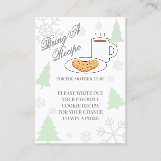 Cookies & Cocoa Baby Shower Recipe Informatiekaartje (Voorkant)