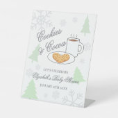 Cookies & Cocoa Baby Shower Reclamebord Met Voetstuk (Voorkant)