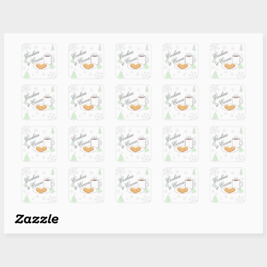 Cookies & Cocoa Baby Shower Vierkante Sticker (Vel)
