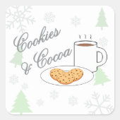 Cookies & Cocoa Baby Shower Vierkante Sticker (Voorkant)