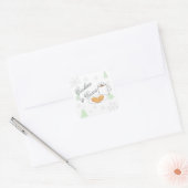 Cookies & Cocoa Baby Shower Vierkante Sticker (Envelop)