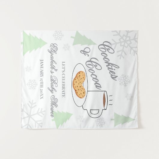 Cookies & Cocoa Baby Shower Wandkleed (Voorkant (horizontaal))
