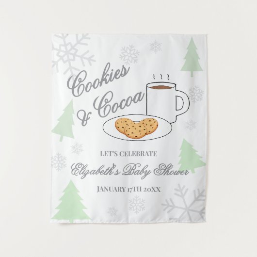Cookies & Cocoa Baby Shower Wandkleed (Voorkant)