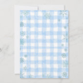 Cookies & Cocoa Birthday Blue Snowflakes Gingham Kaart (Achterkant)