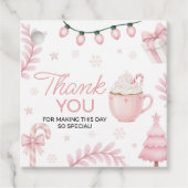 Cookies & Cocoa Birthday Favor Tag Bedankjes Labels (Voorkant)