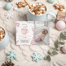 Cookies & Cocoa Birthday Photo Invite Kaart