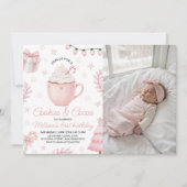 Cookies & Cocoa Birthday Photo Invite Kaart (Voorkant)